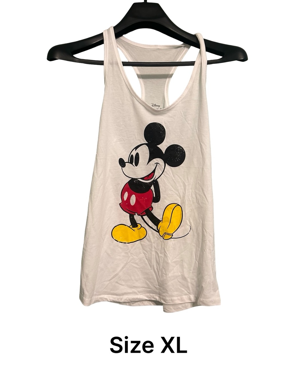 Disney White Mickey Mouse Text Tank Top